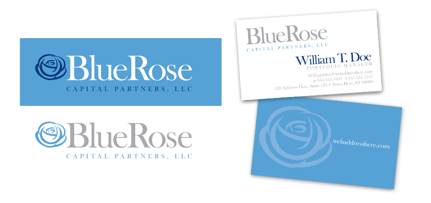 blue rose logos and biz card